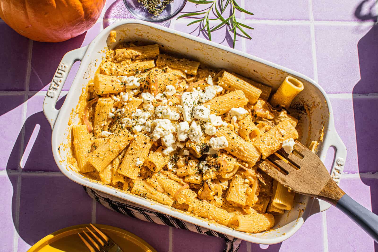 Baked Pumpkin Feta Pasta