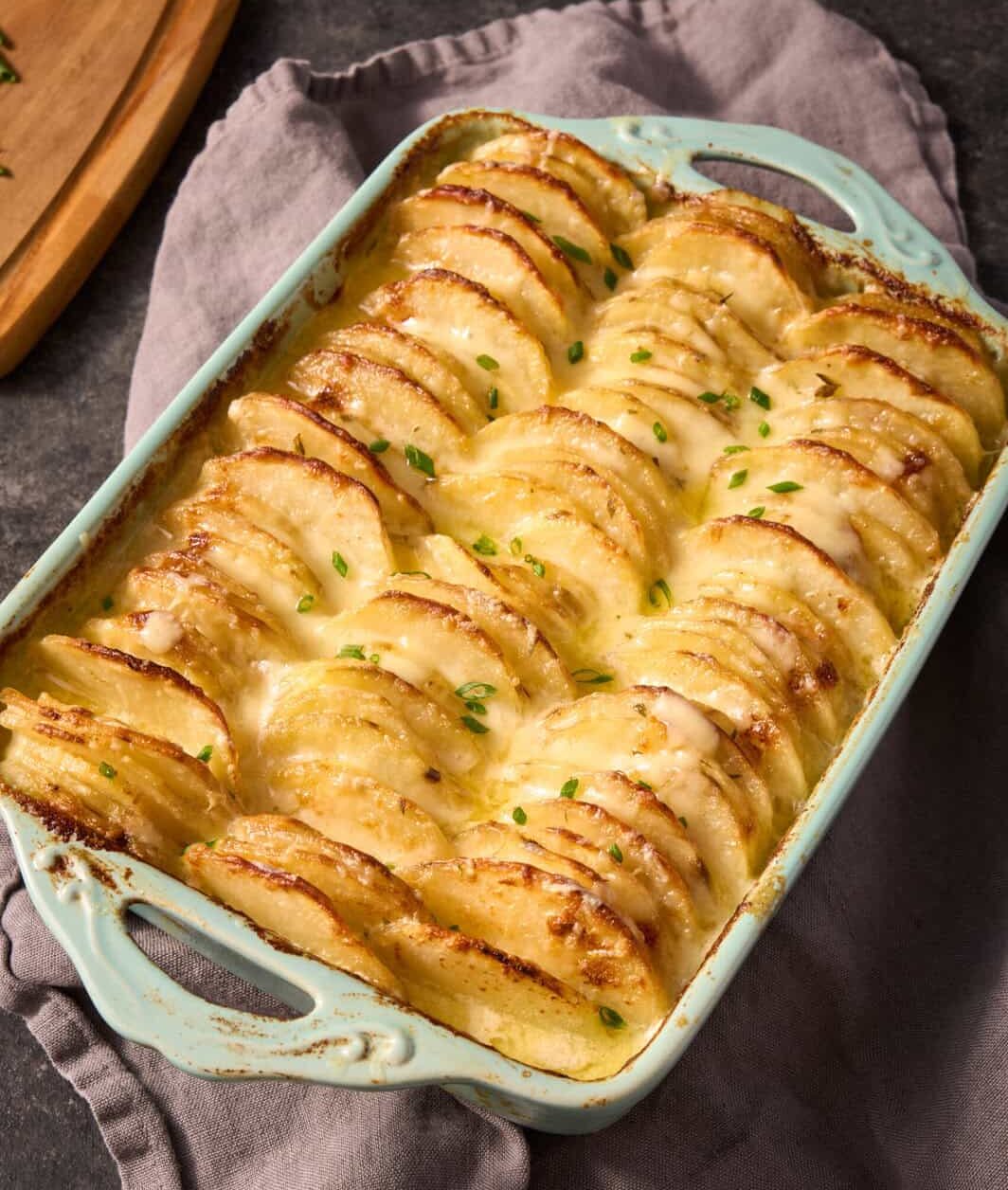 Raclette and Hasselback Potato Gratin